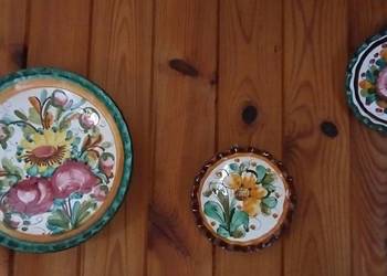 Talerze włoskie, ręcznie wykonane, trio