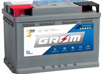 Akumulator 74Ah 720A GROM Premium  EN DTR Lewy Plus
