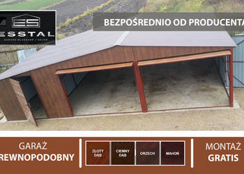 Duży Garaż Blaszany |Magazyn | Garaże | Wiaty | Hale | - ESSTAL-