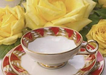 WALLENDORF*Goldrelief 
ANTYK zestaw śniadaniowy Trio 
lata 30- te XX wieku