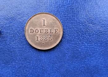 Stare monety 1 double 1885 Guernsey