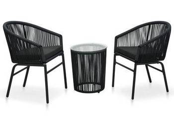 vidaXL 3-częściowy zestaw mebli bistro, poduszki, rattan PE(SKU:48138)