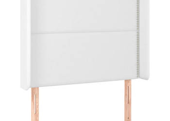 Zagłówek do łóżka z LED biały 103x16x118/128cm sztuczna skóra WM-3123993