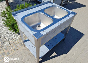 Zlew gastronomiczny 2 komorowy 120x60x85 - Meble ze stali