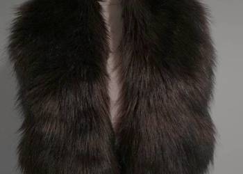 Kołnierz Futrzany Etola Sztuczne Futerko Rozłożysty Czekoladowy Szal