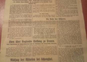 Niemiecka Gazeta z 1937 roku