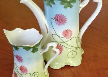 Secesyjne dzbanki do kawy i mleka – Antyk – Ręcznie malowane