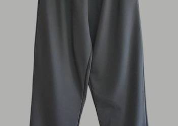 Damskie proste dresowe spodnie z wysokim stanem szare 44/XXL