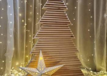 Choinka drewniana ekologiczna, naturalne drzewko świąteczne 114 cm