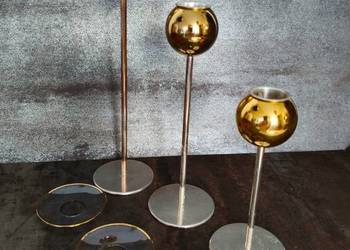 Świeczniki, Niemcy, lata 60, metal,vintage