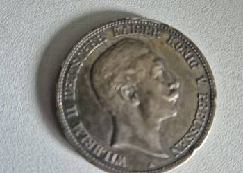 Moneta funf mark srebrna 1907 Wilhelm II