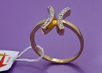 WYPRZEDAŻ !-30% Pierścionek r.19 Złoty pr.585 Glamour Z-1009