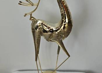 Renifer metalowy w kolorze złotym 69 cm