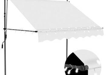 vidaXL Ręcznie zwijana markiza z LED, 150 cm, kremowa(sku145870)