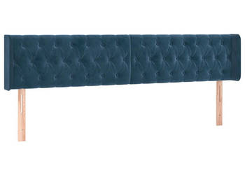 Zagłówek do łóżka z LED ciemnoniebieski 183x16x78/88 cm aksamit WM-3123636