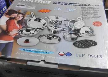 Komplet garnków Hoffner 16el garnki stalowe z termo