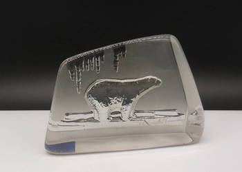 Kryształowy Przycisk do Papieru – Niedźwiedź Polarny – Tilley Canada