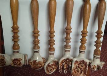 Z PRL-U Przybory kuchenne z fajansu/porcelany  wyprodukowane Niepołomicach