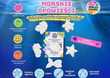 FIGURKI GIPSOWE DO MALOWANIA DLA DZIECI | ZESTAW  DLA DZIECI + FARTUSZEK