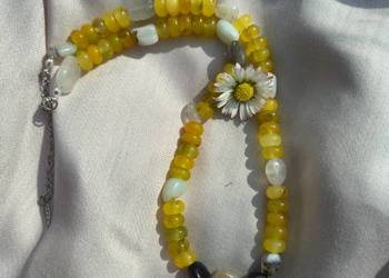 Słoneczny naszyjnik cytryn agat żółty summer vibe