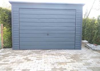 Garaż blaszany 4x5 grafit spadek na tył