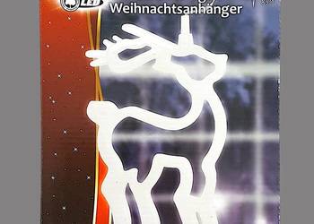 Świąteczna ozdoba okienna biały renifer z przyssawką