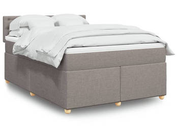 Łóżko kontynentalne z materacem taupe tkanina 140x190 cm WM-3286693