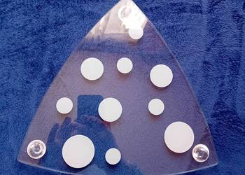 Trójkątna szklana patera do serów Vintage, Francja.