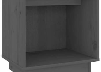 Szafka nocna szara 40x30x40 cm lite drewno sosnowe WM-813339