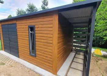 Domek Schowek Ogrodowy 4x3 + 1x4 wiata panelowa PREMIUM