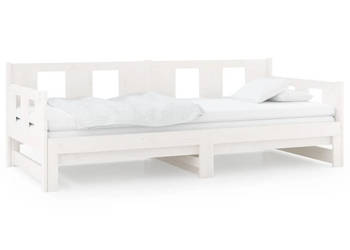 Łóżko rozsuwane białe lite drewno sosnowe 2x(80x200) cm WM-820288