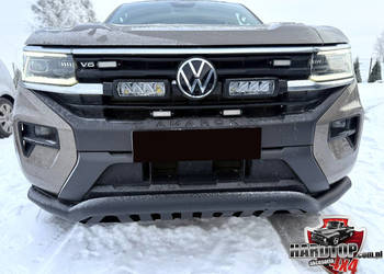 Orurowanie przednie Czarne rozłożyste z blachą VW Amarok (2023+)