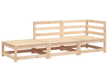 Sofa ogrodowa z podnóżkiem 2-osobowa lite drewno sosnowe WM-837970