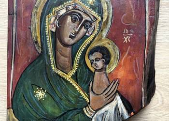 Obraz - ikona malowana na desce drewnianej.