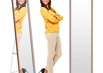 Duże lustro stojące 148 cm aluminowa rama rozstawiane ModernHome