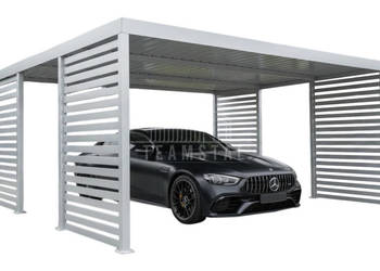 Carport PREMIUM - Wiata samochodowa 5x5 - biały - dodatkowa zabudowa TS1245