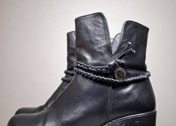 Botki damskie 38 czarne skórzane Individual