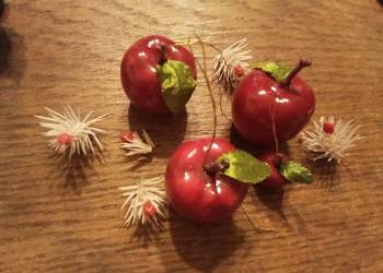 Jabłka woskowe Boże Narodzenie zawieszki. Cena za komplet. Vintage