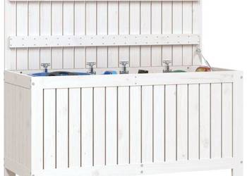 vidaXL Skrzynia ogrodowa, biała, 115x49x60 cm(SKU:823837)