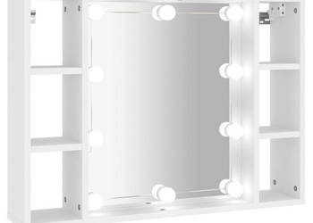 Szafka z lustrem i oświetleniem LED biała 76x15x55 cm WM-808855