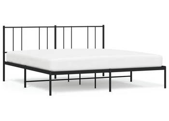 Łóżko Metalowe Czarne Rama Łóżka Ze Stelażem 200x200 cm WM-352487