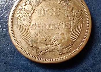 Stare monety 2 centavos 1863 Peru