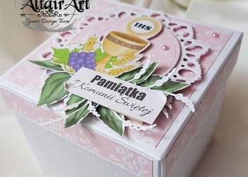 Exploding box kartka pamiątka pudełko Komunia Chrzest