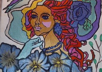 Kobieta w kapeluszu 24x30cm