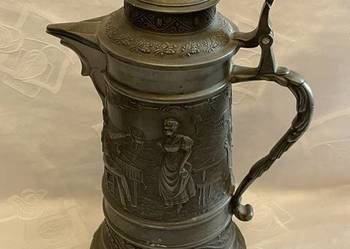 Kufel cynowy z pokrywką – scena rodzajowa