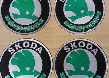 emblematy logo naklejki znaczki felgi dekielki kołpaki Skod 80mm silikon