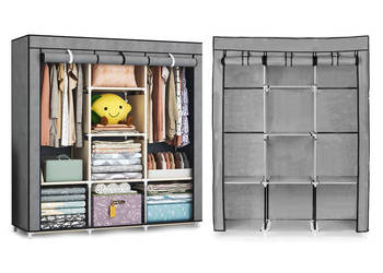 Szafa tekstylna duża materiałowa garderoba z półkami na ubrania i buty Mod…