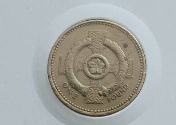 1 Funt W. Brytania 2001 r. - odwrócony napis na rancie