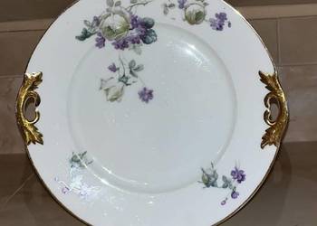 Patera C.T. Altwasser Germany  Syg. z 1925 r.  Na białej porcelanie bukiet-