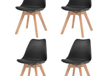 Krzesła stołowe 4 szt. czarne plastikowe WM-244788